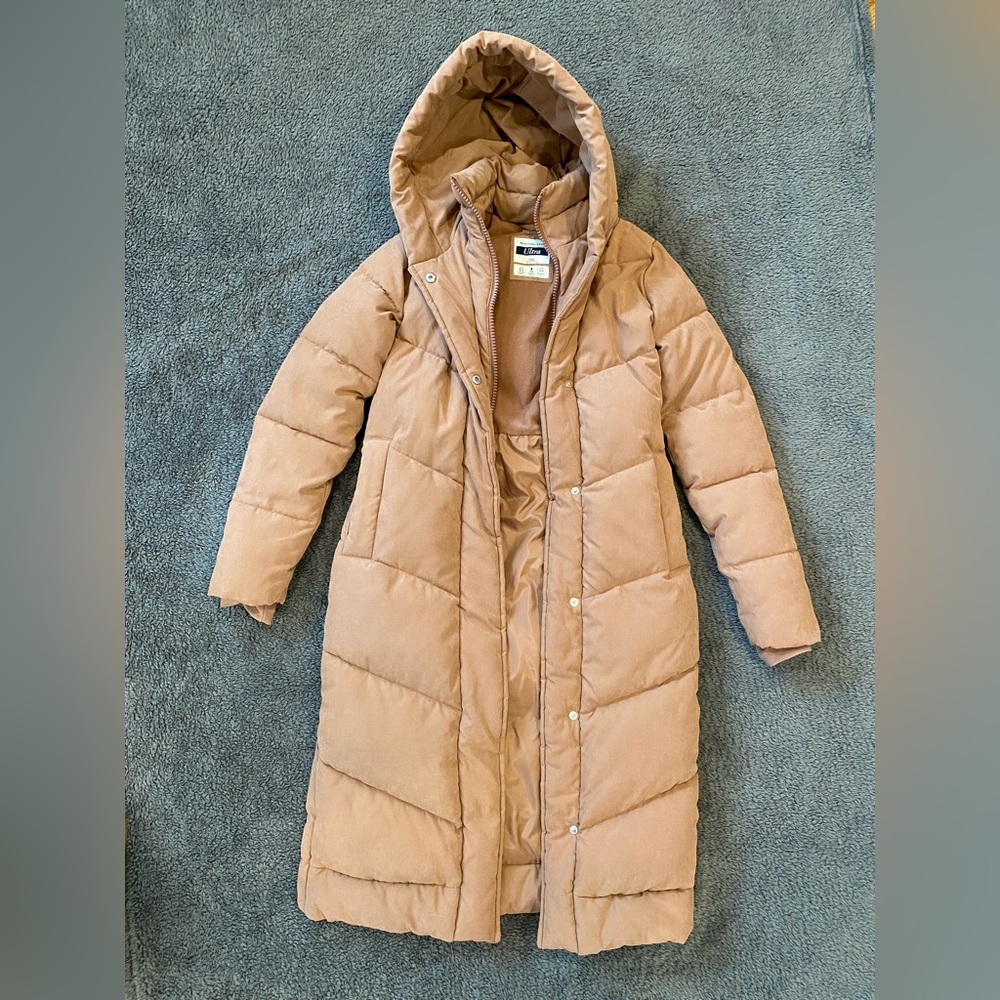 Abercrombie & Fitch Pink Long Puffer Ultra Coat